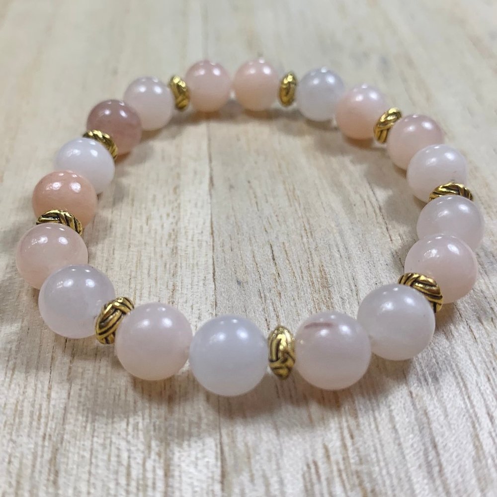 8mm Pink Aventurine Chakra Stretch Bracelet - Picture 3 of 5
